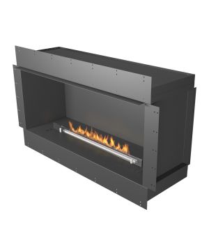 Planika Prime Fire med omramningen Forma. Skapa din platsbyggda skorstensfria eldstad på ett snyggt och enkelt sätt.