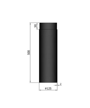 Rökrör Rakt Ø125 500 mm