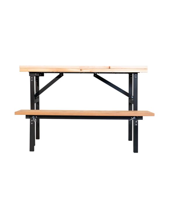 Portabel bänk i cederträ, 2 nivåer